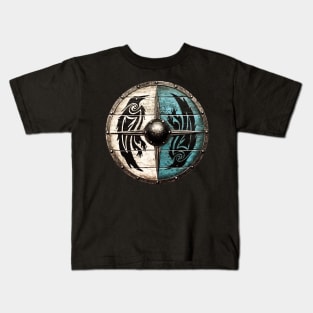 viking shield raven Kids T-Shirt